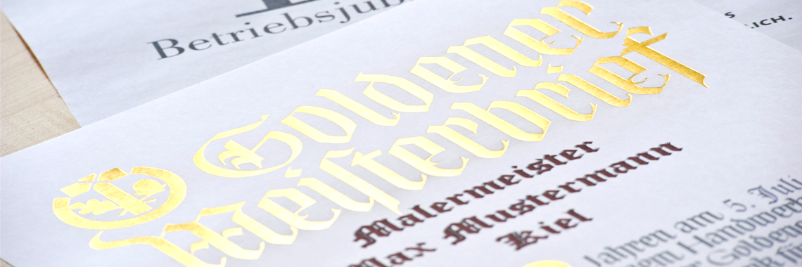 Muster vom Goldenen Meisterbrief