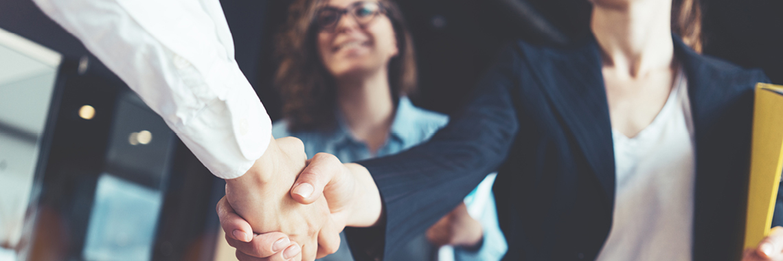 Einigkeit besiegelt durch Händeschütteln 