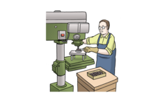 Arbeit an Maschine
