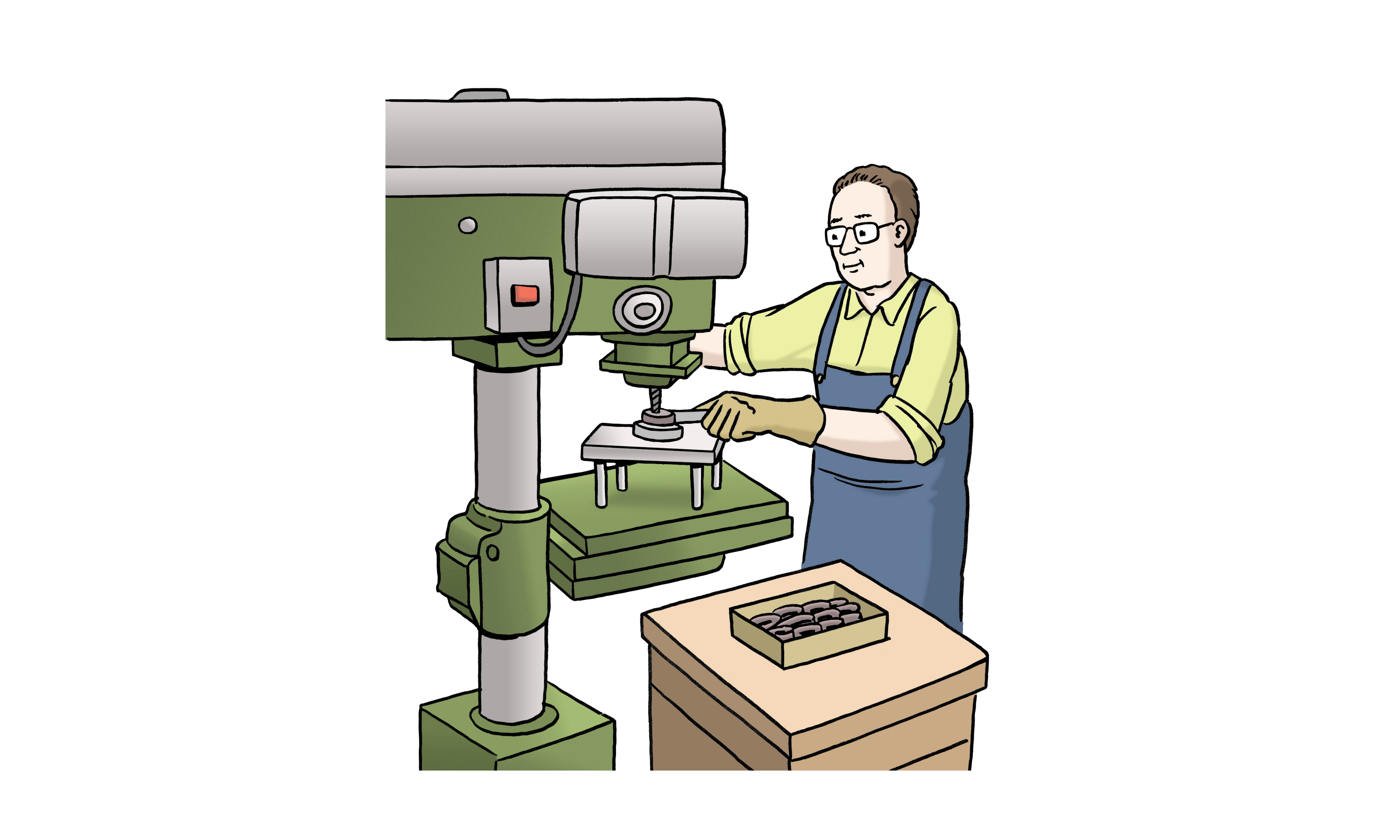 Arbeit an Maschine
